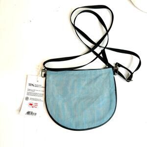 Smateria Crossbody Bag New Blue Black Upcycled Repurposed Netting Sustainable